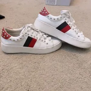 Steve Madden Shoes Steve Madden Belle White Multi Leather Sneakers Poshmark